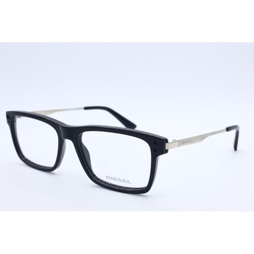 Diesel DL 5296 001 Rectangle Shinny Black Eyeglasses Clear Lenses 54mm